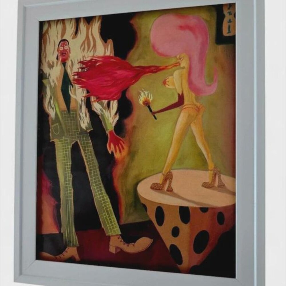 8x10 Framed Vintage Original Print A Steady Closeness" (2018) by Naudline Pierre